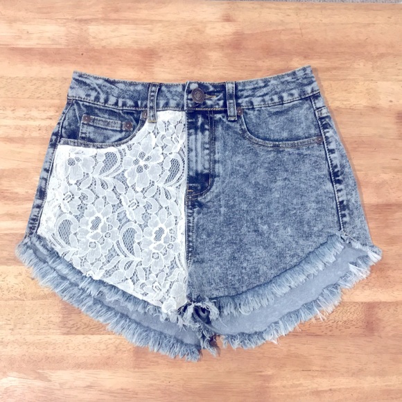 Christian Dior Premium Reworked Denim Lace Shorts - Picture 3 of 9